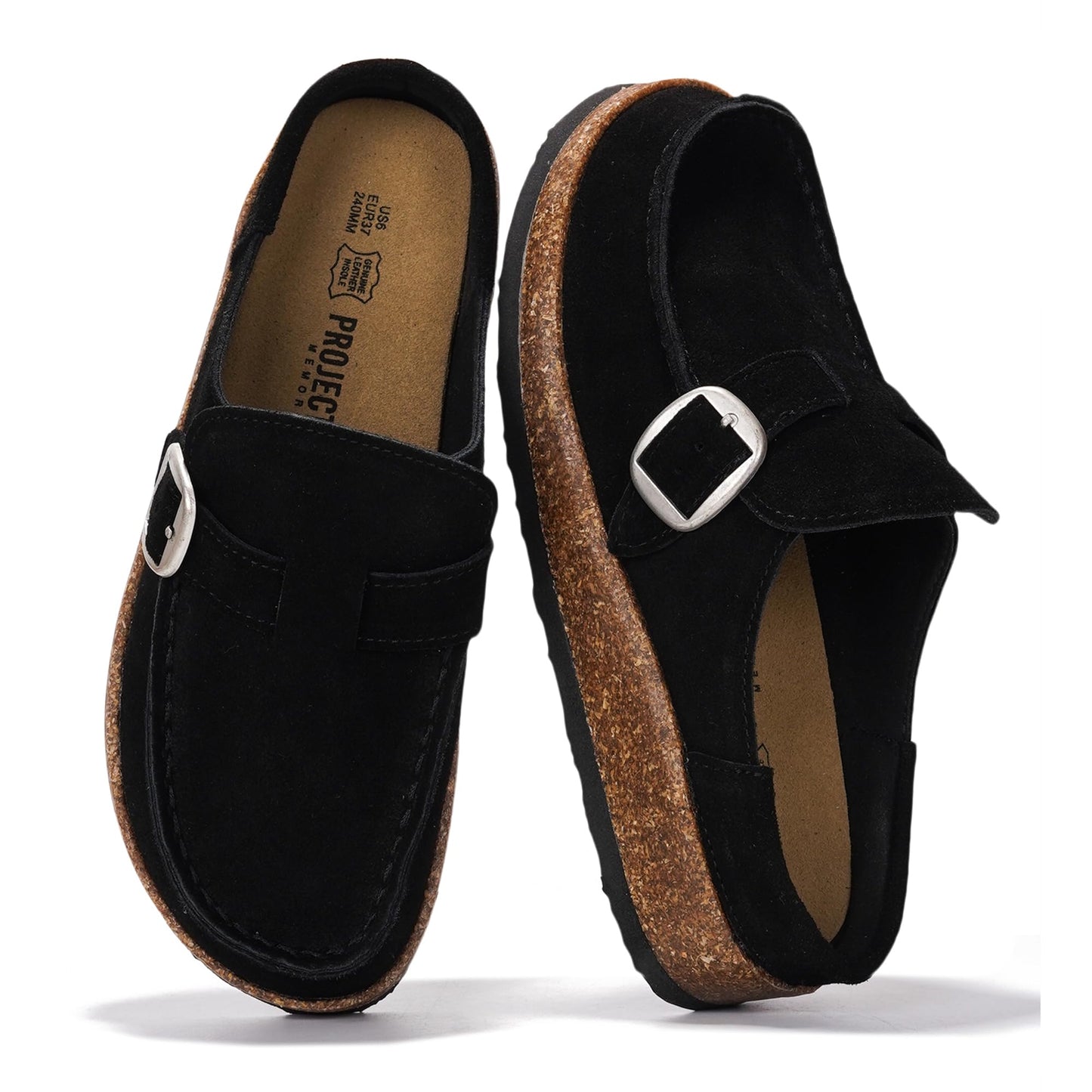 Project Cloud 100% Genuine Leather Moccasin Style Clogs for Women (Carline) | Memory Foam Insole for Comfortability; Non-Slip and Durable Womens Clogs; Lightweight and Water-Resistant Mules for Women