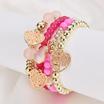 Bohemian Bracelet Sets for Women - 6 Sets Stackable Stretch Bracelets Multi-color Boho Jewelry for Women Hippie Bracelets Dainty Jewelry