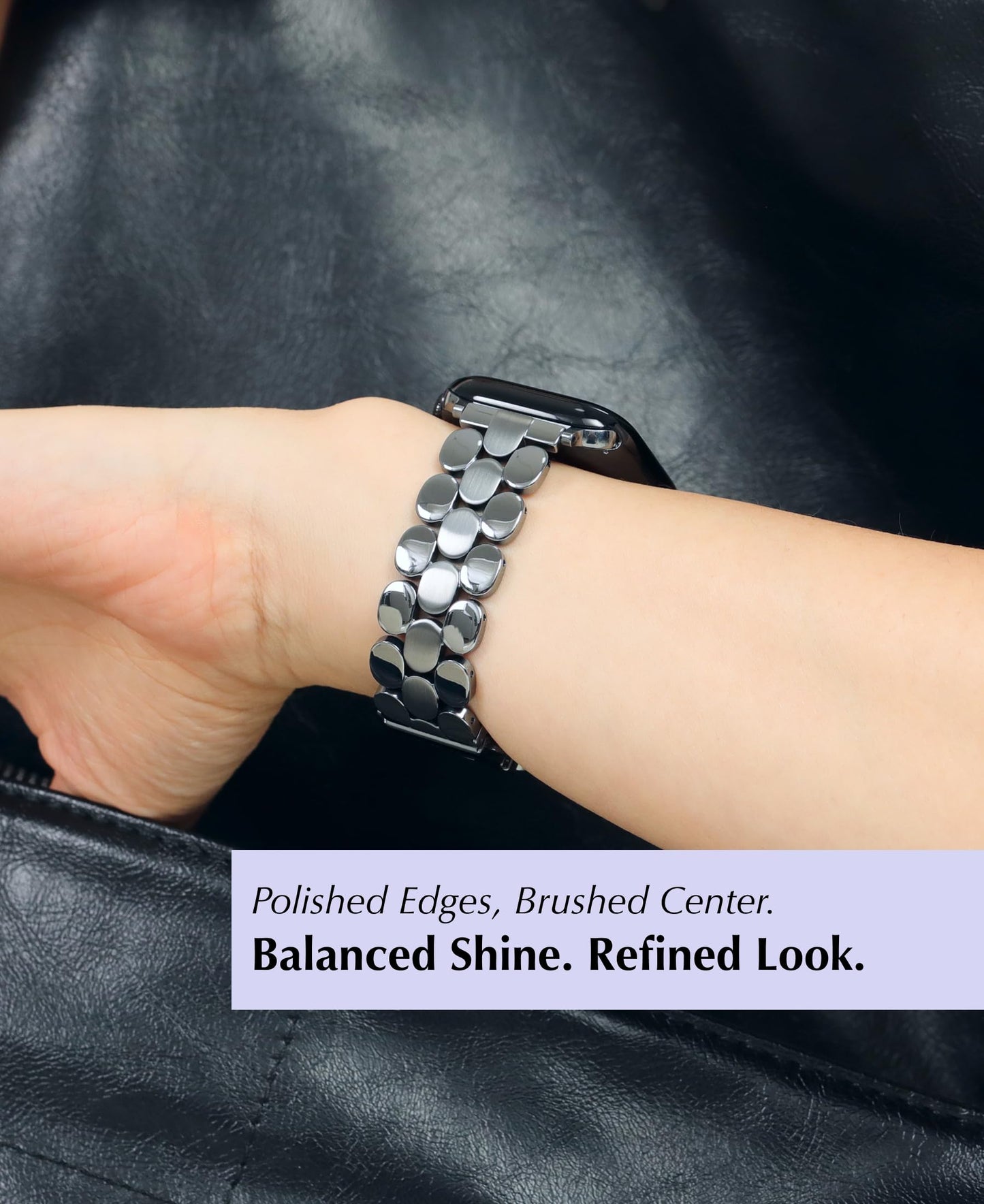 Designer Band for Apple Watch 40mm 41mm 42mm 38mm 44mm 45mm 46mm 49mm for Women, Stainless Steel Dressy Bands Compatible with Apple Watch Series 11,10,Se,9,8,7,6,5,4,3,2,1 for iWatch