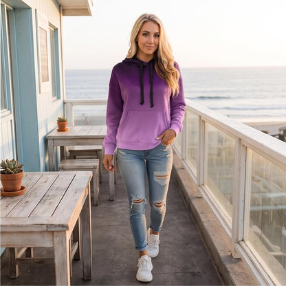 Women Gradient Tie Dye Pullover Hoodie Long Sleeve Drawstring With Pocket Oversized Casual Street Sweatshirts