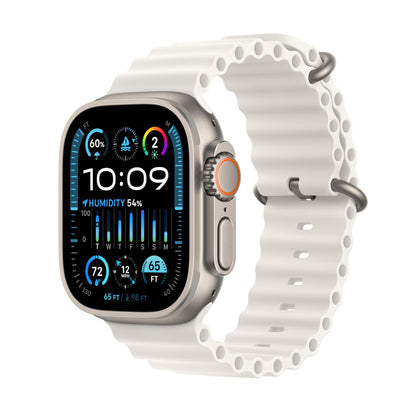 Apple Watch Ultra 2 [GPS + Cellular, 49mm] - Titanium Case with Blue Ocean Band, One Size (Renewed)