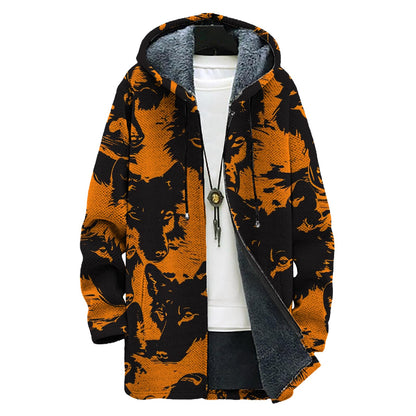 domirica Mens Hooded Cardigan Japanese Art Zip Up Long Sleeve Sweater Hoodie Dragon Print Coat with Pockets