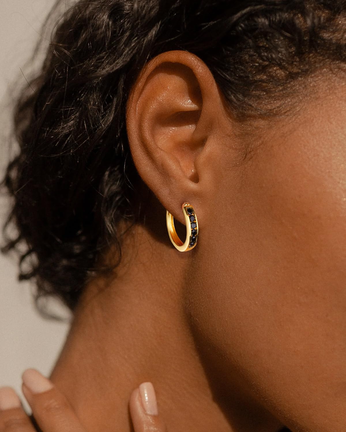 14K Gold Plated/925 Sterling Silver Birthstone Hoop Earrings for Women | 18mm Created Gemstone Hoops,Hypoallergenic and Lightweight,Birthday Mother's Day Jewelry(with Gift Box)