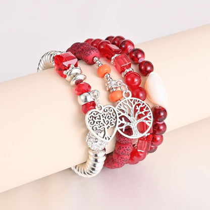 Bohemian Bracelet Sets for Women - 6 Sets Stackable Stretch Bracelets Multi-color Boho Jewelry for Women Hippie Bracelets Dainty Jewelry