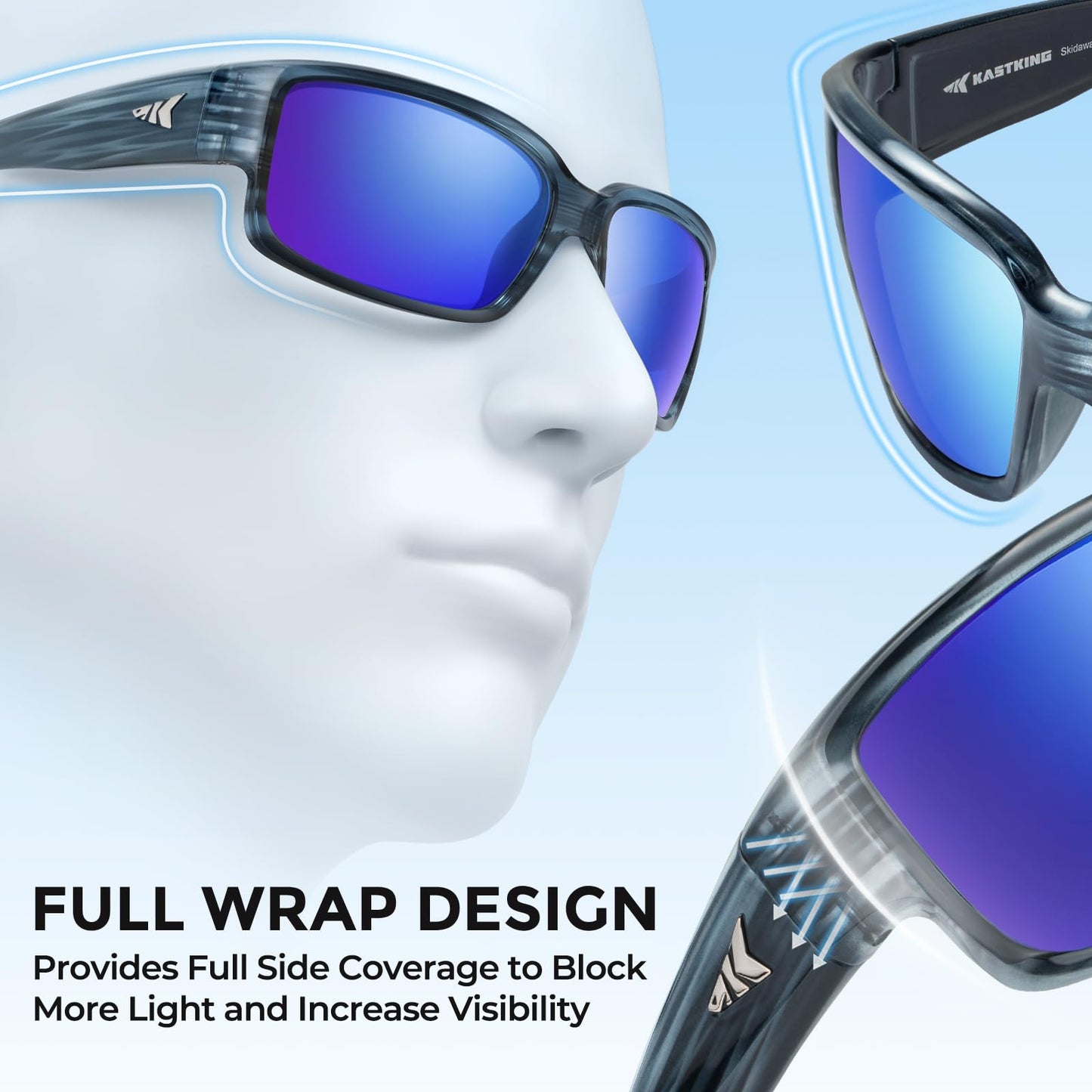 KastKing Skidaway Polarized Sport Sunglasses for Men and Women,Ideal for Driving Fishing Cycling and Running,UV Protection