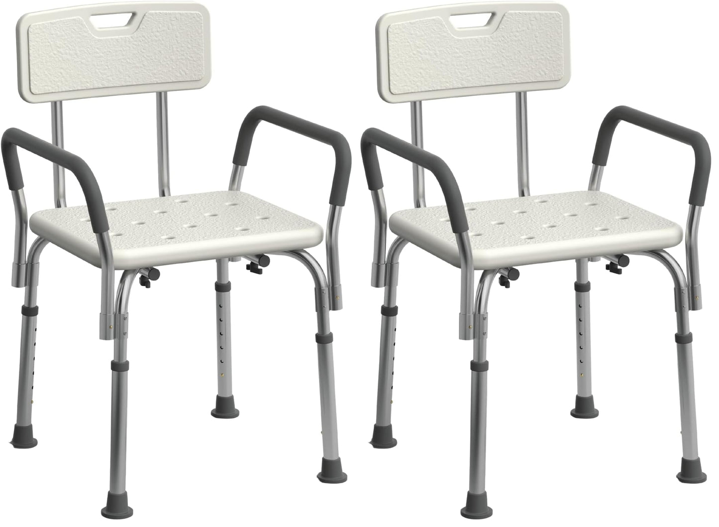 Medline Shower Chair Seat with Padded Armrests and Back | Heavy Duty Shower Chair for Bathtub | Slip Resistant Shower Seat with Adjustable Height | Shower Chair for Inside Shower with 350 lb Capacity
