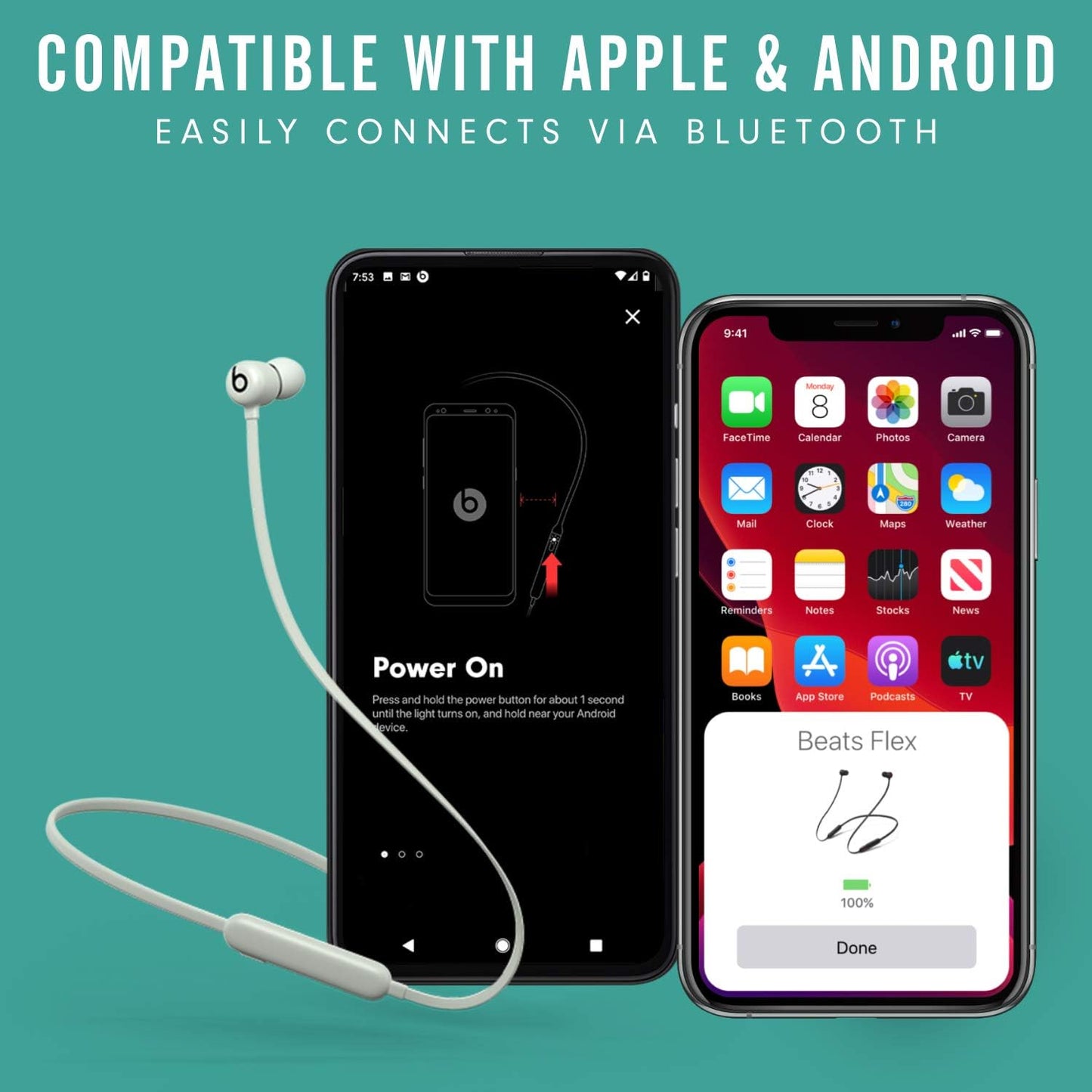 Beats Flex Wireless Earbuds - Apple W1 Headphone Chip, Magnetic Earphones, Class 1 Bluetooth, 12 Hours of Listening Time, Built-in Microphone - Black