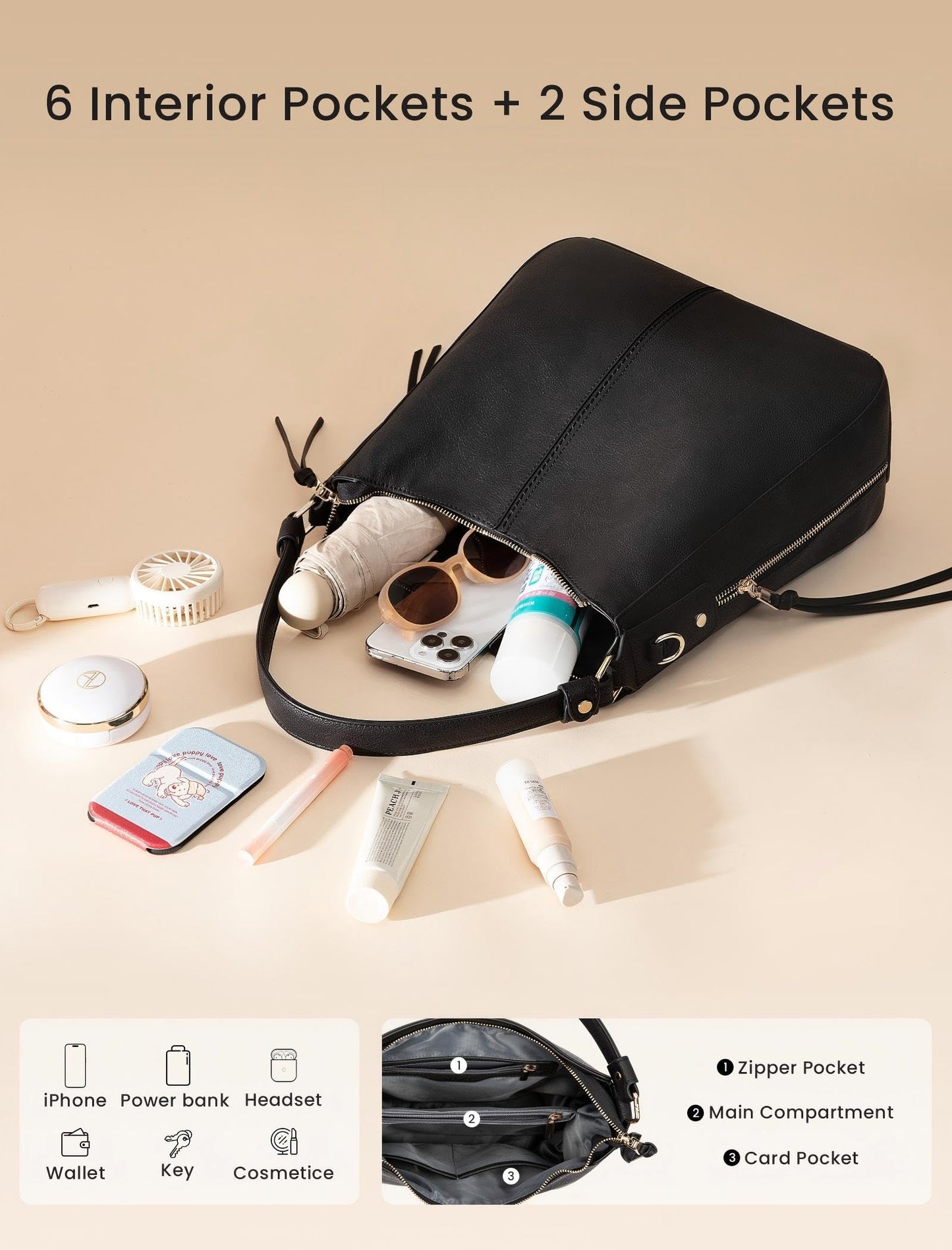 Realer Hobo Crossbody Bags for Women Designer Faux Leather Hobo Handbags Retro Large Size Shoulder Bag Bucket Purse
