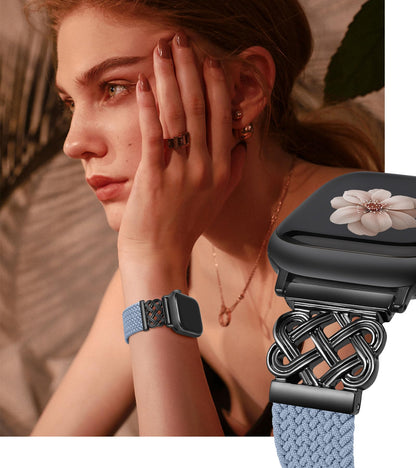 TOYOUTHS Braided Magnetic Band Compatible with Apple Watch Bands 38/40/41/42/44/45/46/49mm Women Men, Dressy Celtic Metal Stretchy Elastic Strap for iWatch Series 11 10 9 8 7 6 5 4 SE/Ultra 3 2 1