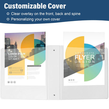 1.5-Inch 3-Ring Binder with Pockets, 1-1/2’’ Premium View Binders with Three Ring Binders Holds up to 325 Sheets US Letter Size, Bulk Pack of 6, Perfect for Home, Office, and School (1.5-inch) White