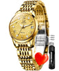 OLEVS Womens Automatic Watches Gold Classic Diamond Ladies Self Winding Mechanical Two Tone Stainless Steel Wrist Watch Date