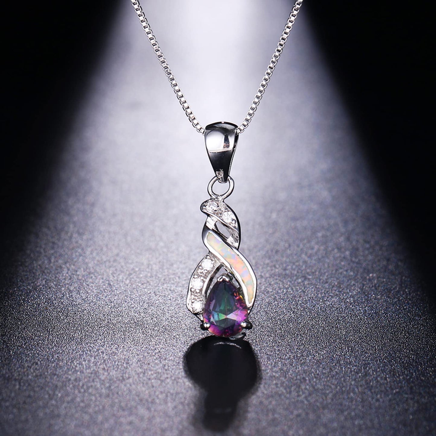 Jewelry Sets Australian Created Opal Necklace Earrings Jewelry for Mom