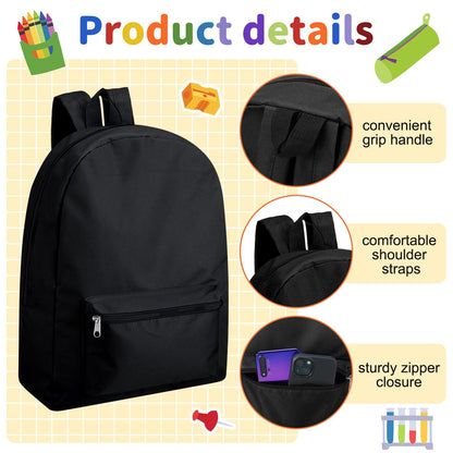 Amylove 12 Pack Backpack in Bulk 17 inch Lightweight Outdoor Travel Bag Classic Bookbags Bulk for Travel Middle High (Colorful,Lovely)
