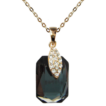 Navachi 18k Gold Plated Crystal Multicolor Square Shape Zircon Dangle Earrings And Neckalce Pendant Az4020-1 Jewelry set