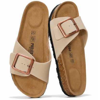 Project Cloud 100% Genuine Leather Sandals Women Dressy Beach Essentials Slides for Women Footwear - Lightweight with Memory Foam Insole Sandals for Women 2026 - Womens Slides