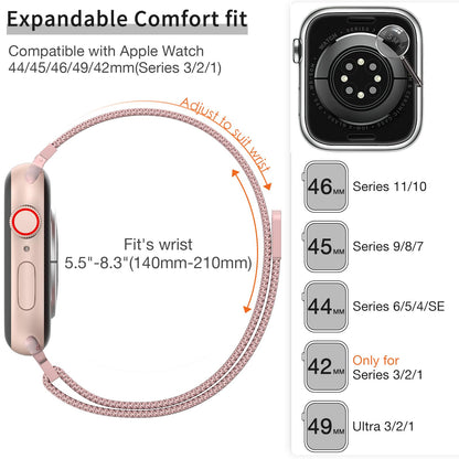 MARGE PLUS Slim Milanese Loop Compatible with Apple Watch Band for women 41mm 40mm 38mm 42mm 46mm 45mm 44mm, Stainless Steel Magnetic Mesh Strap work on iWatch Series 11 10 9 8 7 6 5 4 3 & SE 3 2 1
