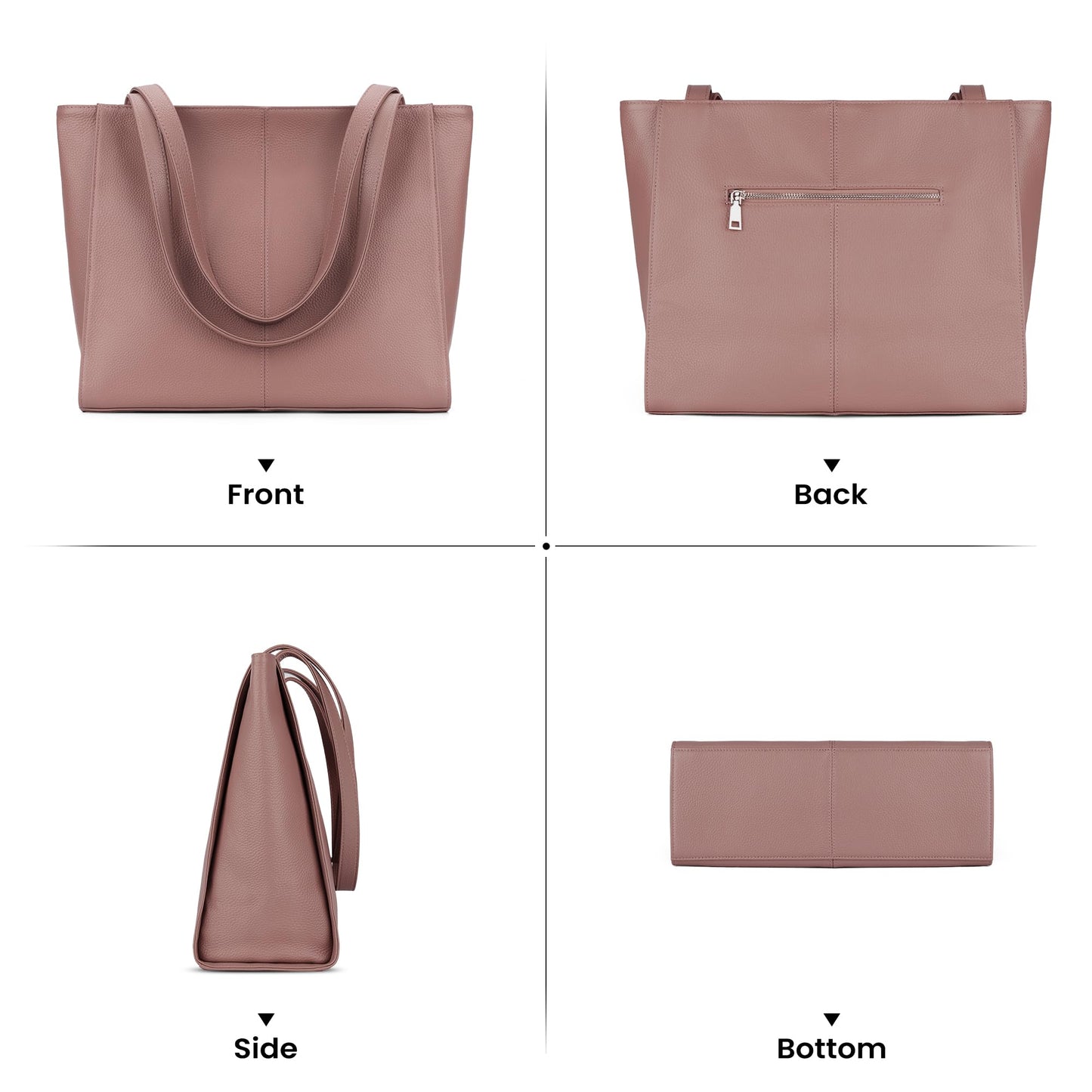befen Genuine Leather Tote Bag for Women Work, Women's Leather Shoulder Bags Purses Satchel Handbags with Laptop Compartment