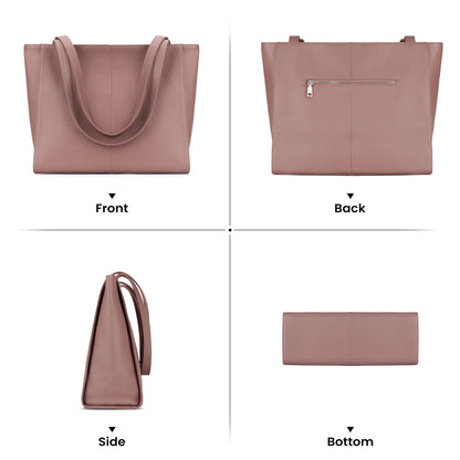 befen Genuine Leather Tote Bag for Women Work, Women's Leather Shoulder Bags Purses Satchel Handbags with Laptop Compartment