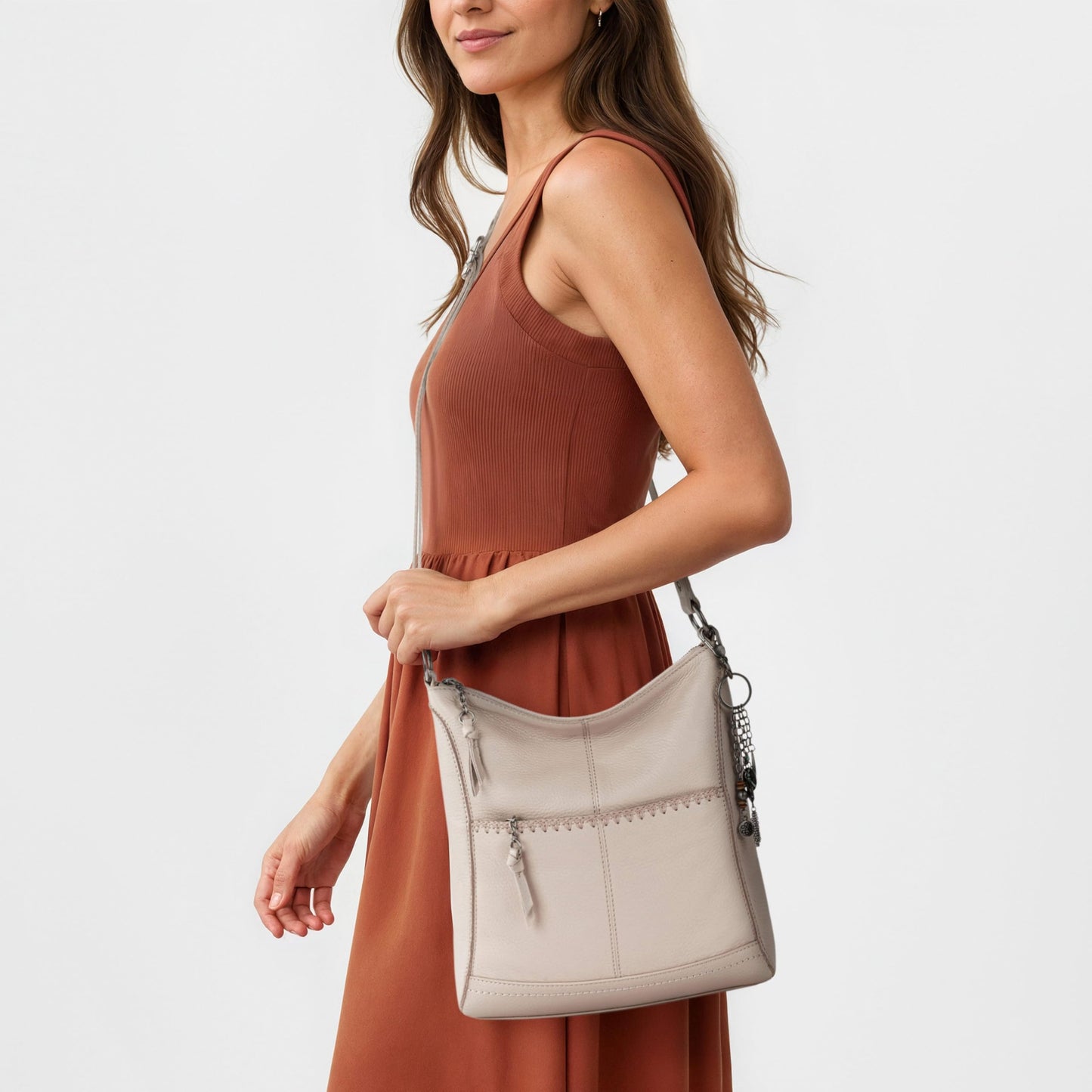 The Sak Lucia Leather Crossbody Purse - Premium Leather Women's Handbag for Everyday & Travel - Cross Body Bag With Zipper