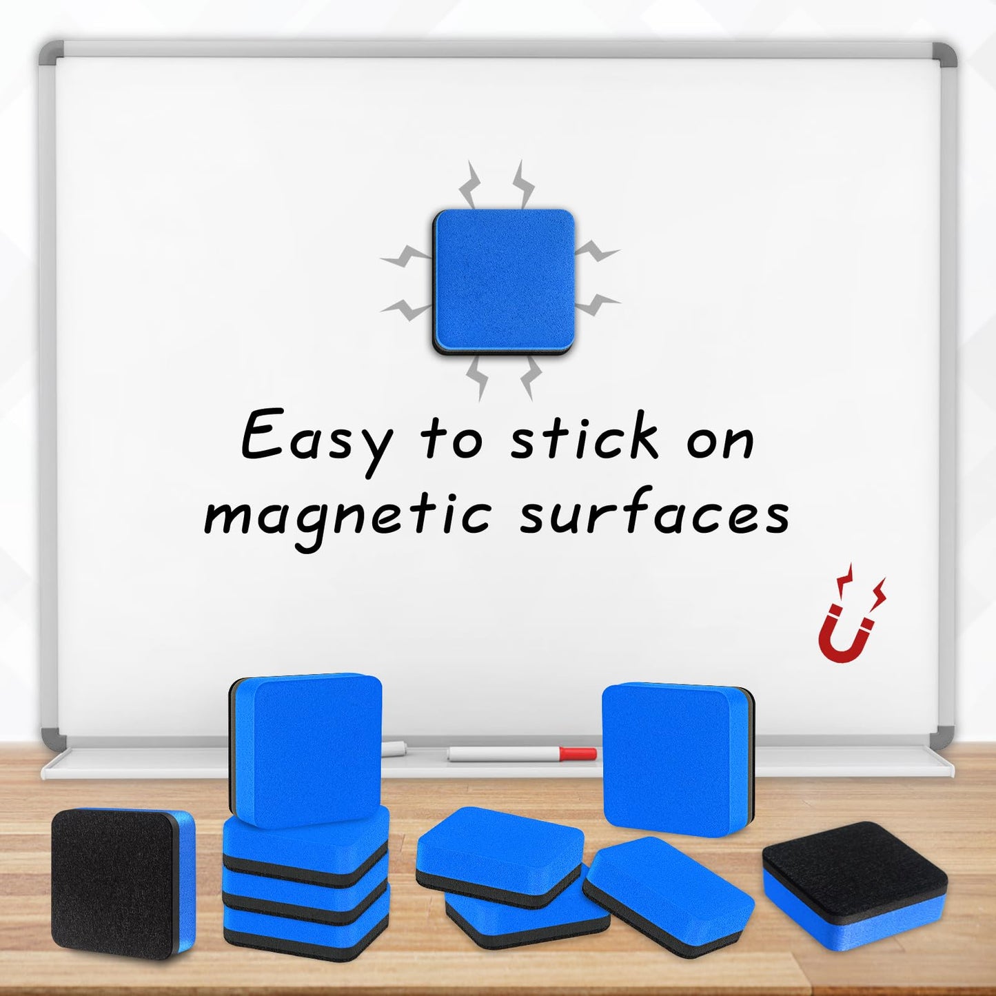 96 Pack Cube Dry Erase Erasers, Mini Magnetic Whiteboard Dry Erasers Chalkboard Cleaner Wiper for Classroom, School, Home, and Office Supplies