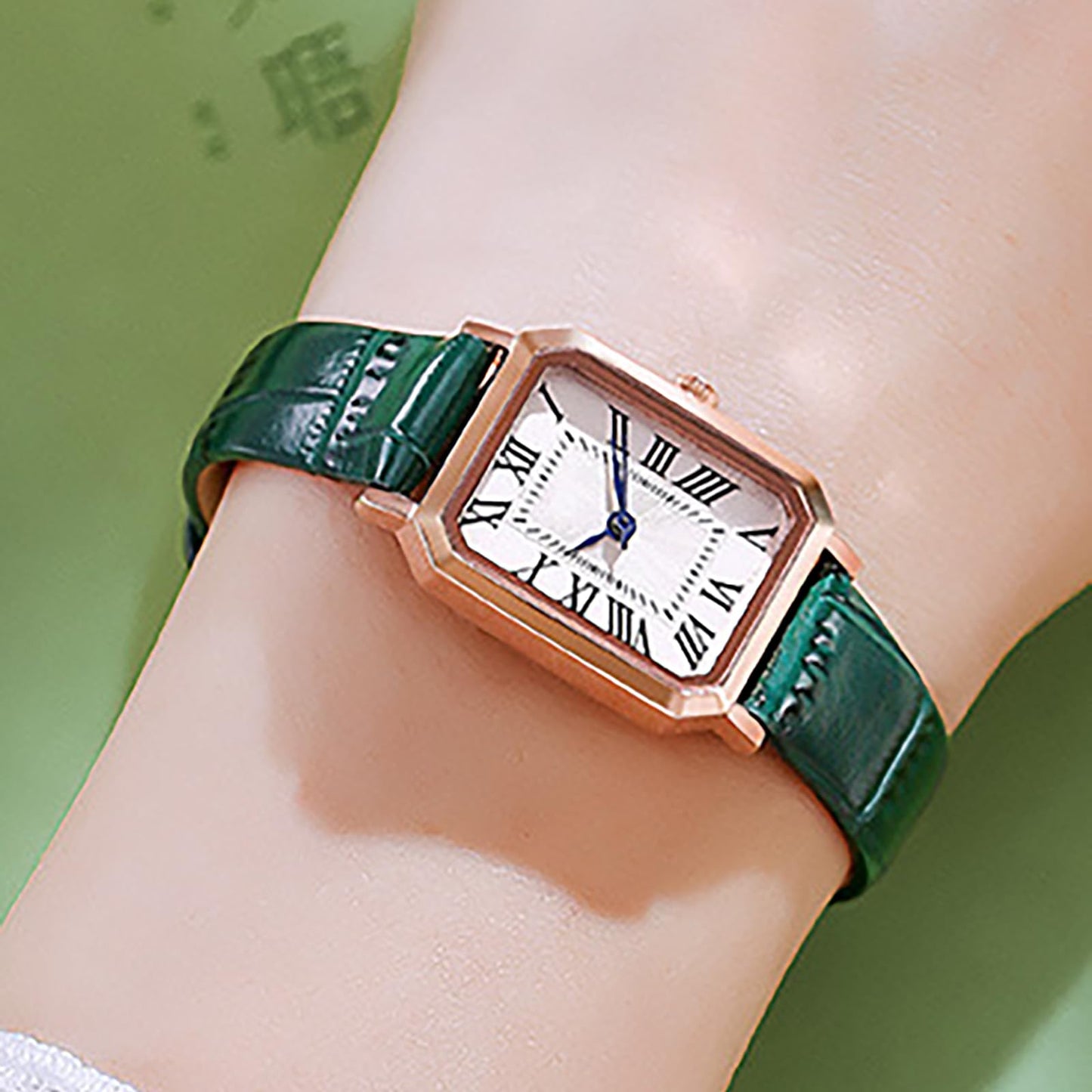 BESTKANG Leather Strap Watches for Women Elegant Dainty Ladies Watch Vintage Rectangle Women Quartz Wrist Watch