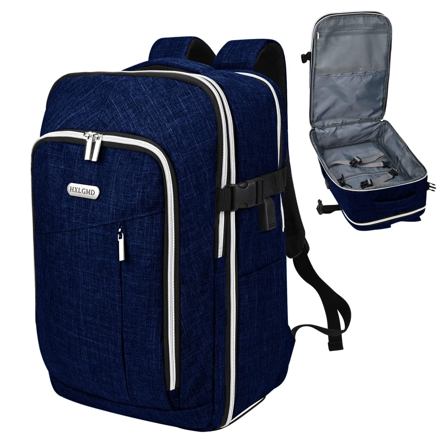Travel Carry On 17.5" Laptop Expandable Backpack for Men Women, Personal Item Bag Waterproof Airline Approved with USB Charging Hole 3 Packing Cubes, Large Weekender Daypack Business Luggage Suitcase