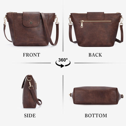 Crossbody Purses for Women Vegan Leather Small Crossbody Bags with Adjustable Strap Lightweight Travel Shoulder Bag