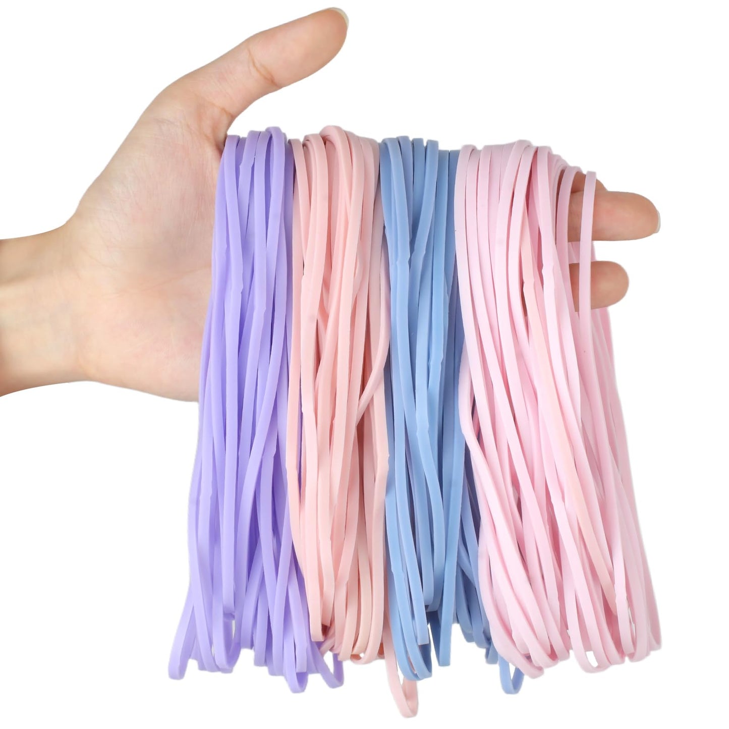 KJAHLAL Large Heavy Duty Rubber Bands - 120 Pcs, 7x1/8 Inches, Assorted Colors, Office & Home Use