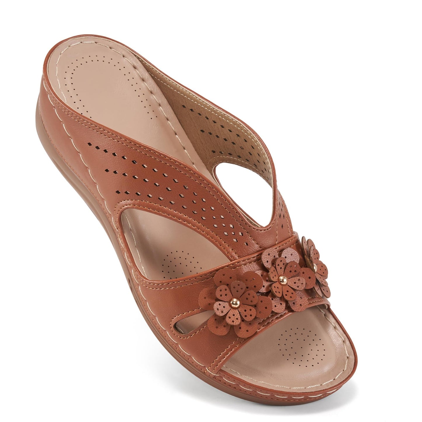Sandals for Women Wedge Shoes: Slip On Dressy Summer Comfortable Slides Sandals 2026 Casual Memory Foam Platform Shoes