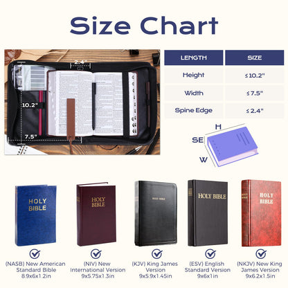XKDOUS 20 Pcs Bible Case Set with Tabs, Pens, Study Supplies Carrier Holder Portable Men's Bible Bag Church Book Leather Cover Father Day Christian Gift for Dad, Mom, Men, Women
