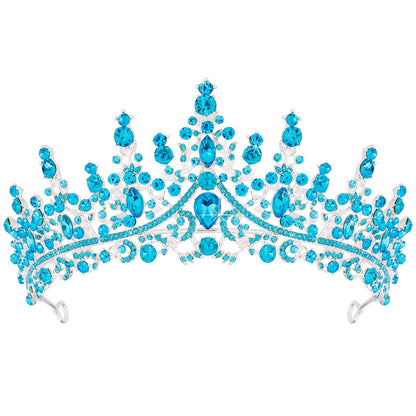TOBATOBA Silver Wedding Crystal Tiaras and Crowns for Women, Bride Royal Queen Headband Princess Quinceanera Headpieces for Birthday Prom Pageant Party