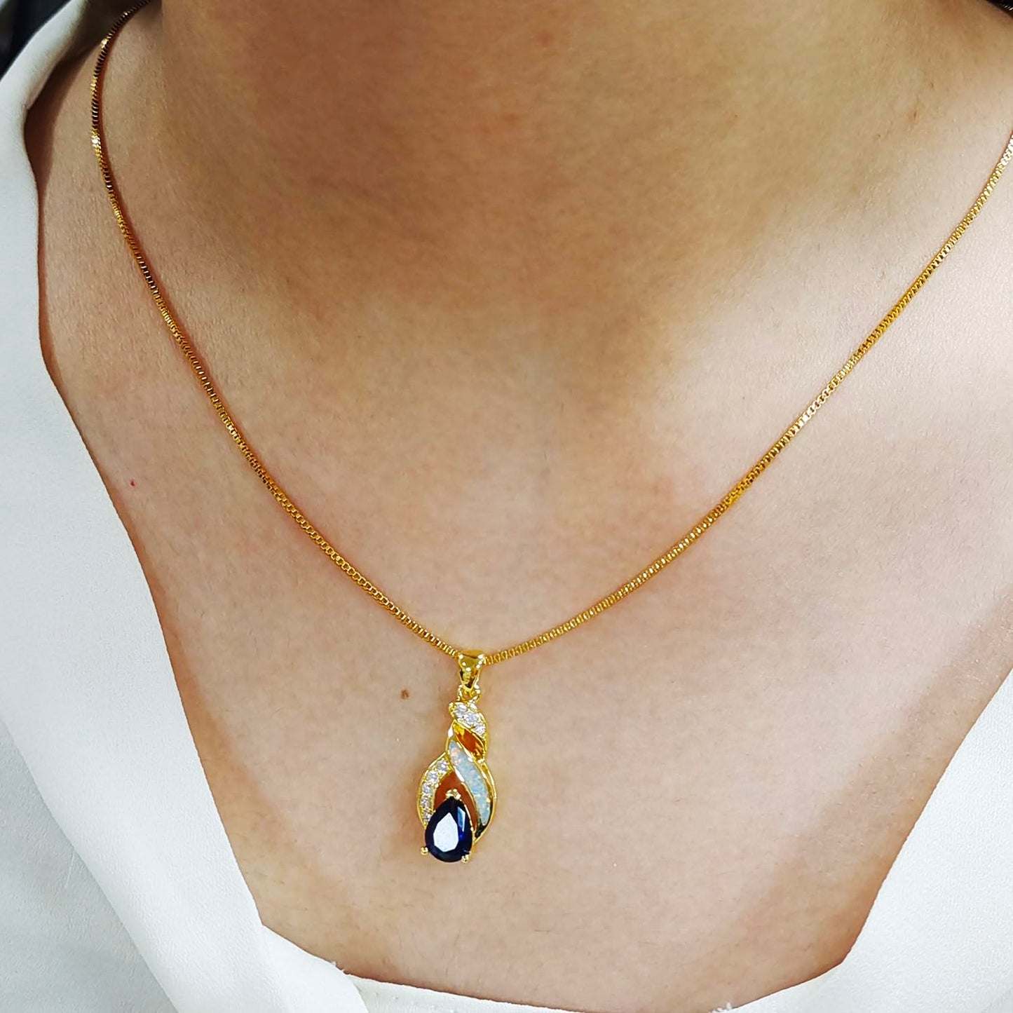 Jewelry Sets Australian Created Opal Necklace Earrings Jewelry for Mom