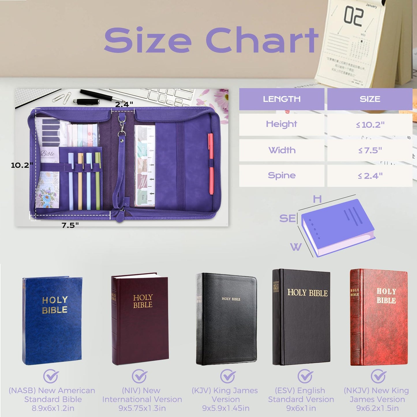 XKDOUS 20 Pcs Bible Case Set with Tabs, Pens, Study Supplies Carrier Holder Portable Men's Bible Bag Church Book Leather Cover Father Day Christian Gift for Dad, Mom, Men, Women