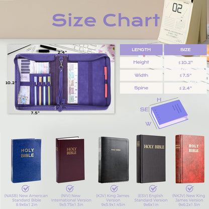 XKDOUS 20 Pcs Bible Case Set with Tabs, Pens, Study Supplies Carrier Holder Portable Men's Bible Bag Church Book Leather Cover Father Day Christian Gift for Dad, Mom, Men, Women