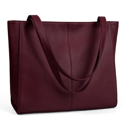 befen Genuine Leather Tote Bag for Women Work, Women's Leather Shoulder Bags Purses Satchel Handbags with Laptop Compartment