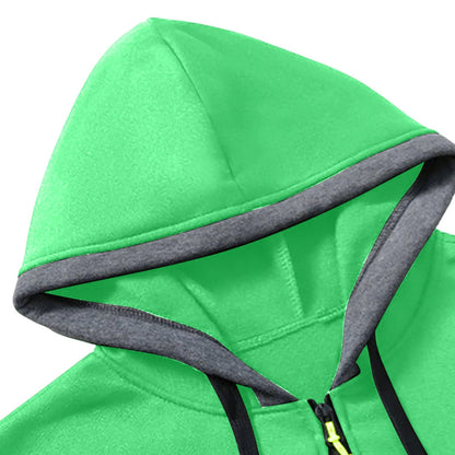 JOAU Men Casual Heavyweight Zip Long Sleeve Hooded Sweatshirt with Pockets | Fall Winter Thickened Warm Fashion Tops for Baggy Sweat Running Trendy Comfy Outdoor Travel Vacation Wear
