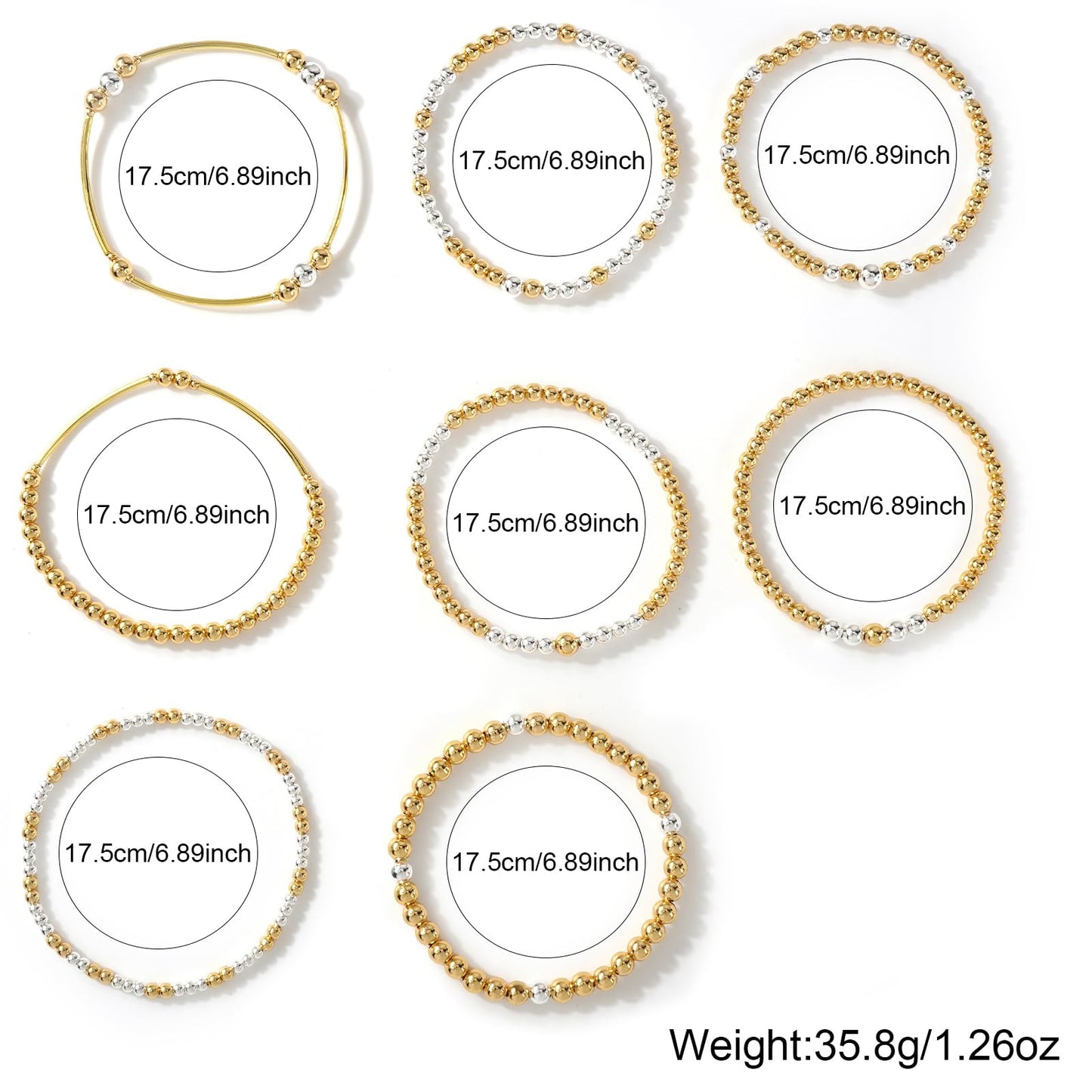 14K Gold Plated Pearl Beaded Cross Bracelets Stack Set for Women,Stretch Boho Colorful Christian Beads Ball Jewelry Friendship Summer Trendy Gift
