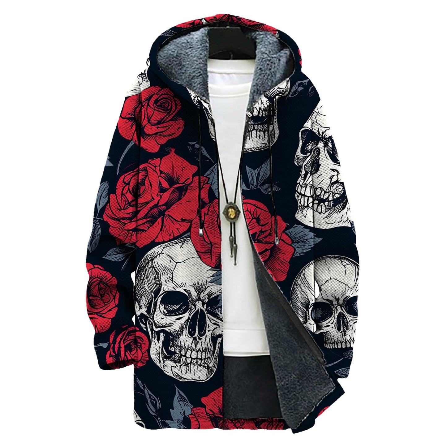 domirica Mens Hooded Cardigan Japanese Art Zip Up Long Sleeve Sweater Hoodie Dragon Print Coat with Pockets