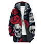 domirica Mens Hooded Cardigan Japanese Art Zip Up Long Sleeve Sweater Hoodie Dragon Print Coat with Pockets