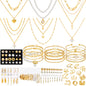 NEWITIN 69 Pieces Gold Jewelry Set for Women Fashion Costume Jewelry Gold Plated Necklace Bracelet Earrings Set for Women