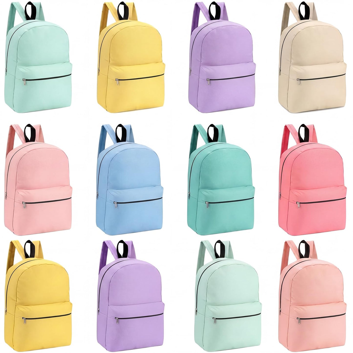 Amylove 12 Pack Backpack in Bulk 17 inch Lightweight Outdoor Travel Bag Classic Bookbags Bulk for Travel Middle High (Colorful,Lovely)