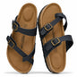Project Cloud 100% Genuine Leather Womens Sandals -Lightweight Womens Slides Memory Foam Insole & Cork Footbed Sandals Women - Non-Slip Beach Essentials Summer Sandals for Women 2026 (Lian)
