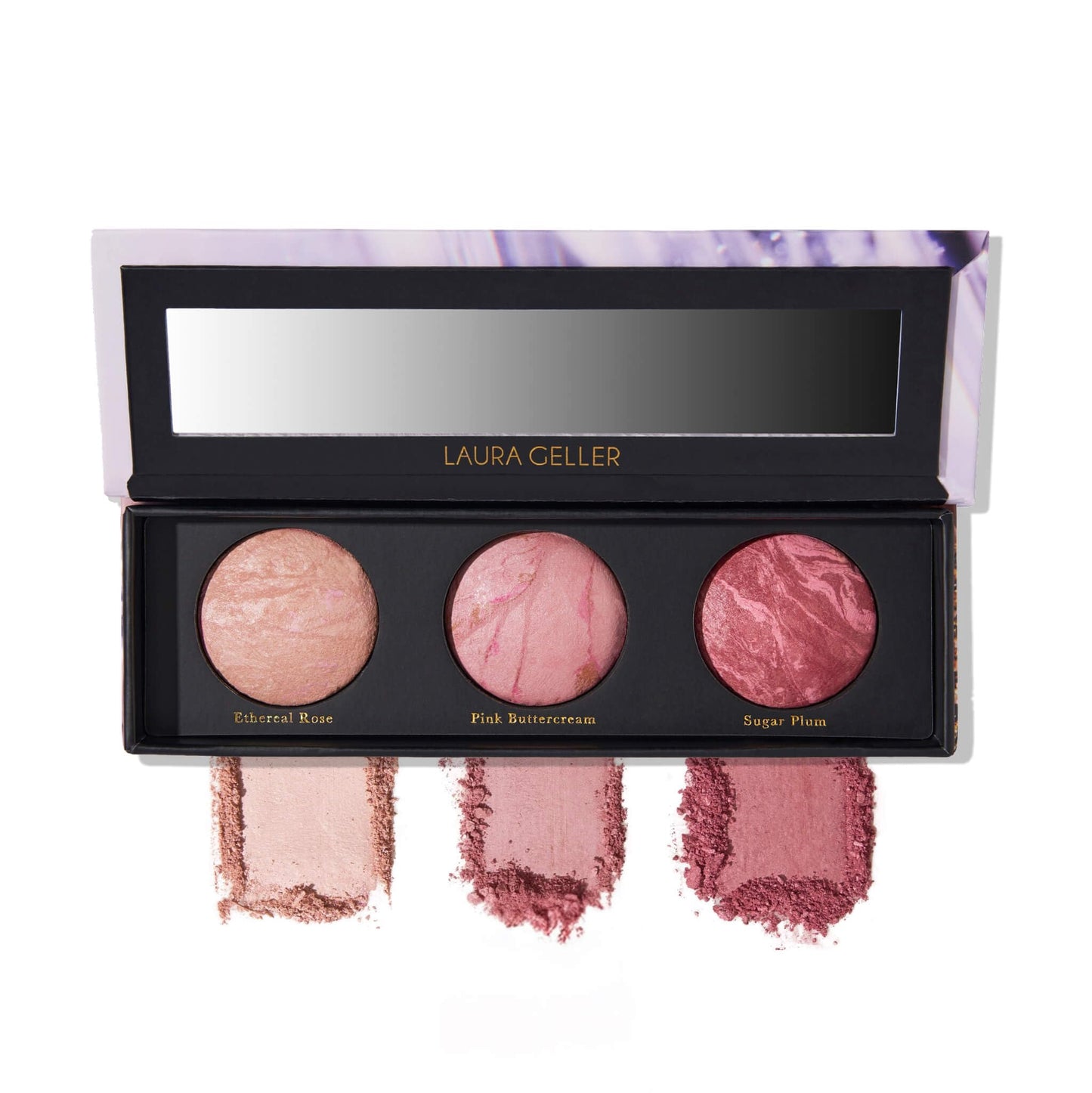 LAURA GELLER NEW YORK Geller's Greatest Lift-n-Glow Baked Trio Palette - Highlighter, Blush, Bronzer - All Skin Tones