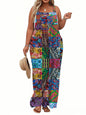 TAKEYAL Women's Plus Size Jumpsuit Overalls Wide Leg Casual Summer Rompers Adjustable Loose Fit Jumpsuits With Pockets 2026