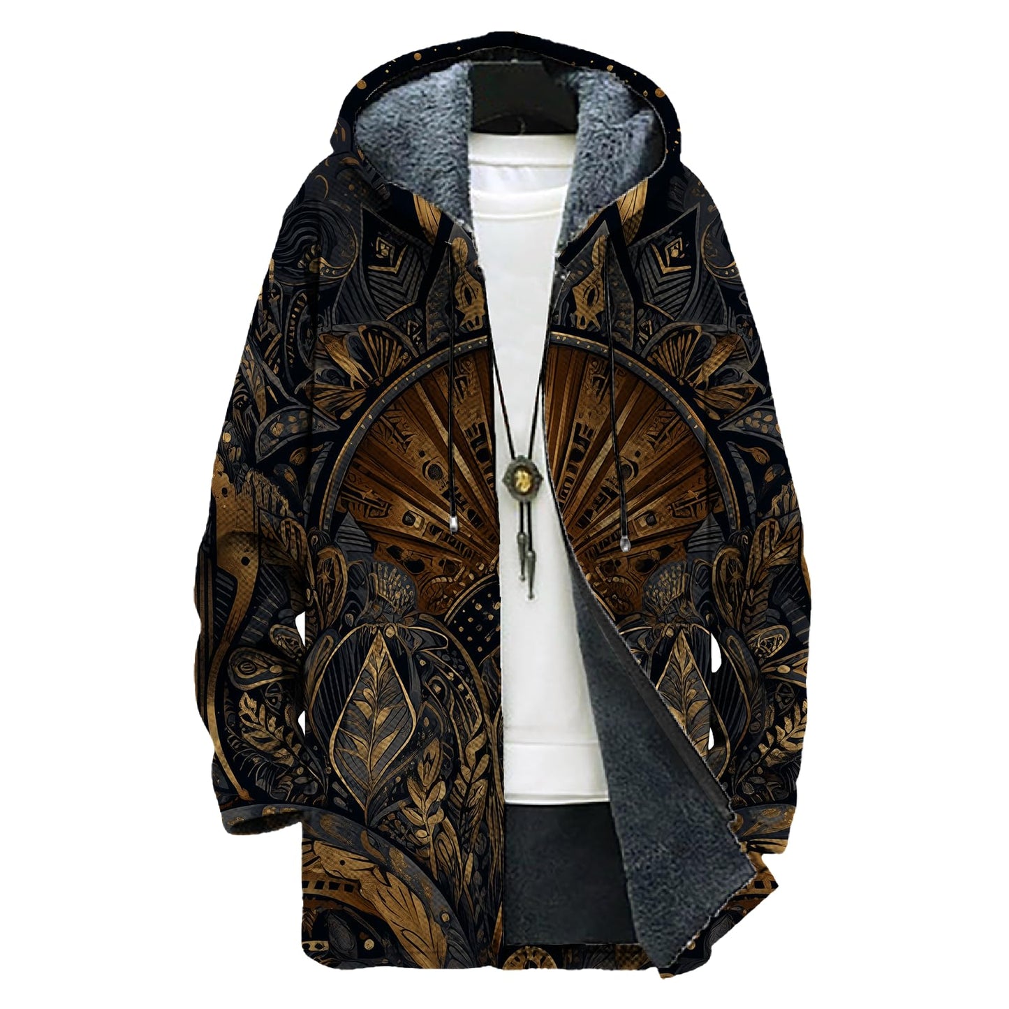 domirica Mens Hooded Cardigan Japanese Art Zip Up Long Sleeve Sweater Hoodie Dragon Print Coat with Pockets