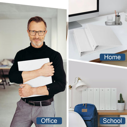 1.5-Inch 3-Ring Binder with Pockets, 1-1/2’’ Premium View Binders with Three Ring Binders Holds up to 325 Sheets US Letter Size, Bulk Pack of 6, Perfect for Home, Office, and School (1.5-inch) White