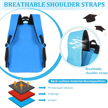 PerKoop 10 Pcs 17 Inch Kids Backpacks Bulk, Classic Student Bags for School | Printed Bulk Pack, Padded Straps, Side Bottle Holder, Middle School, Donation Charity Use
