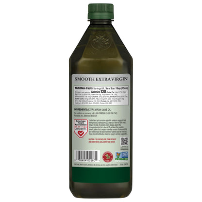 Pompeian Smooth Extra Virgin Olive Oil - 68 fl oz (2 L) First Cold Pressed Olive Oil for Cooking - Smooth Taste for Sauteing, Stir-Frying, and Baking - Value Size