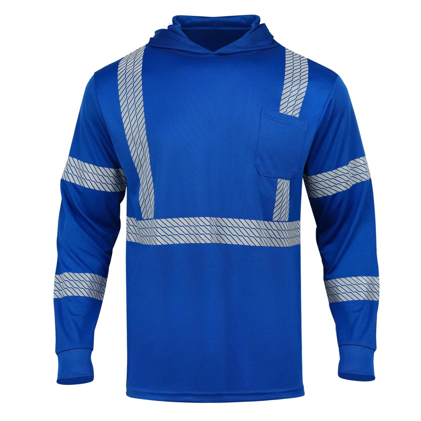 High Visibility Hoodies for Men,Safety Reflective Long Sleeve ANSI Class 3 Hi Vis Construction Work Shirts with Hood
