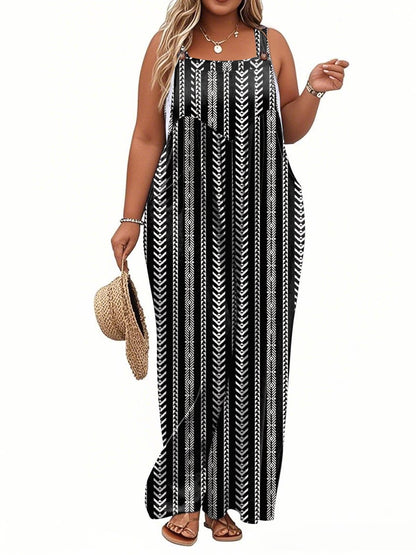 TAKEYAL Women's Plus Size Jumpsuit Overalls Wide Leg Casual Summer Rompers Adjustable Loose Fit Jumpsuits With Pockets 2026